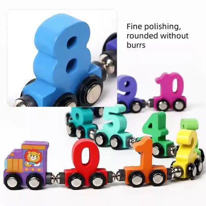 Wooden Magnetic Number Train Montessori Educational Toy For Toddlers