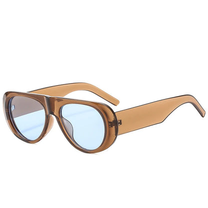 Vintage Big Frame Ellipse Square Sunglasses
