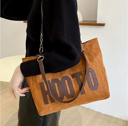 Letters Tote Canvas Campus Handbag Bolsa