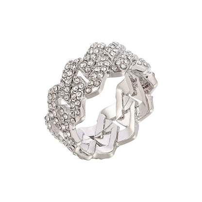 Iced Out Cuban Link Chain Ring