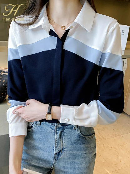 Chiffon Long Sleeve Casual Blouse Shirts