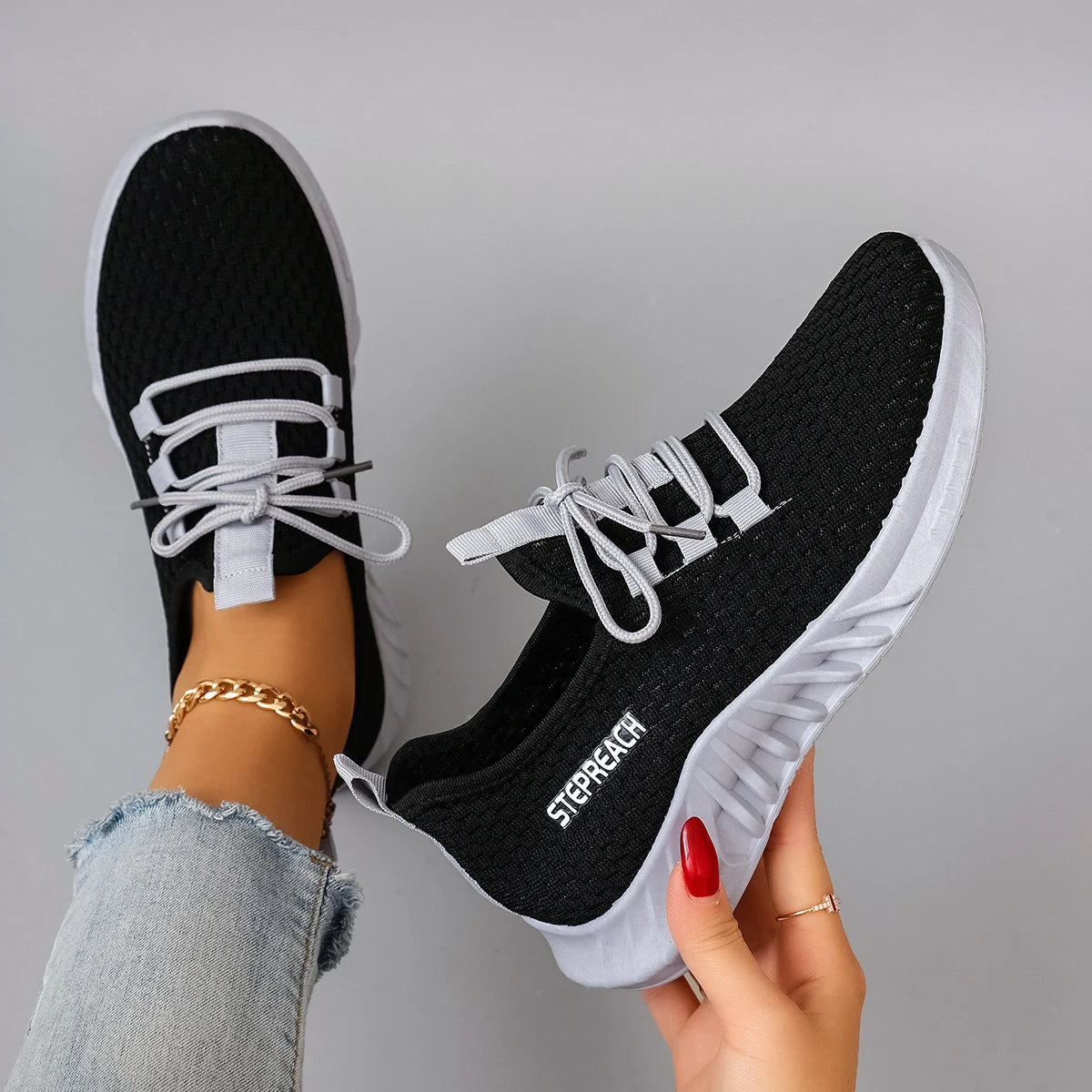 Breathable Mesh Flat Casual Sneakers
