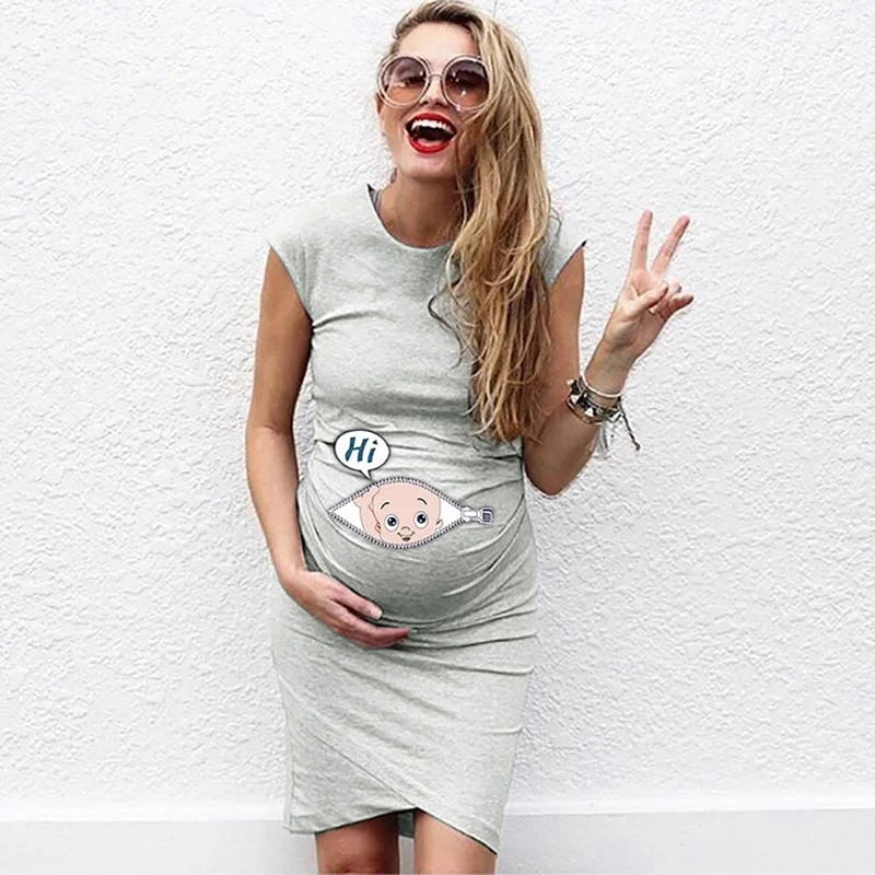 Cute Maternity Loose Maternity Plus Size Pregnant Dress
