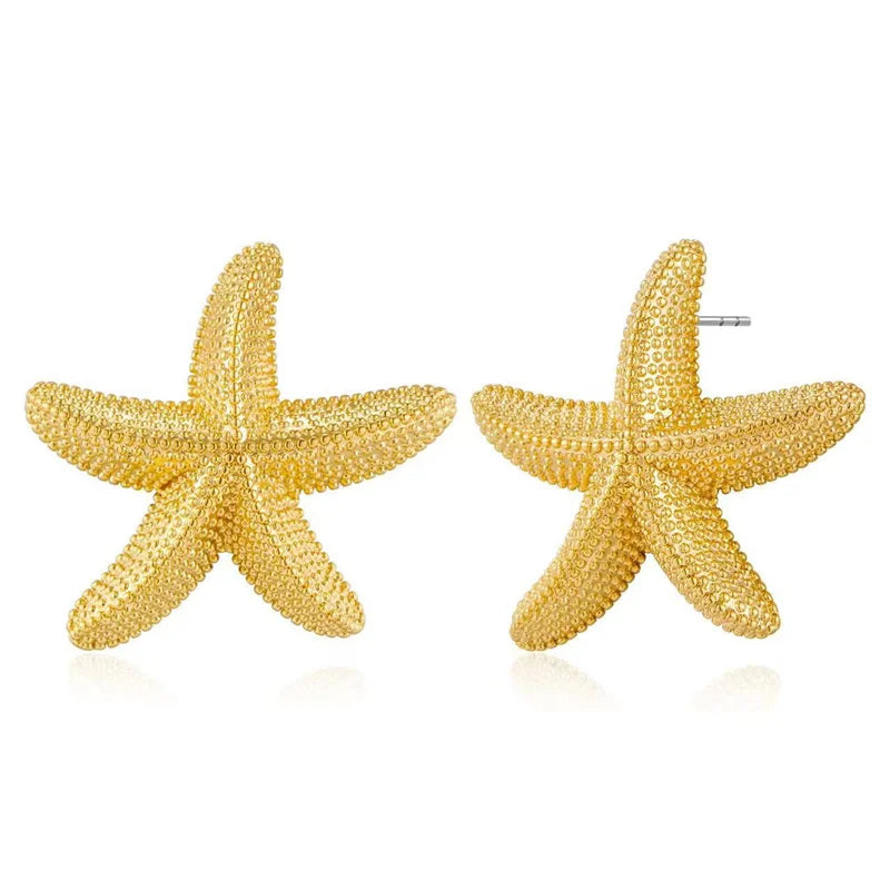 DANA Exaggeration Golden Starfish Earrings
