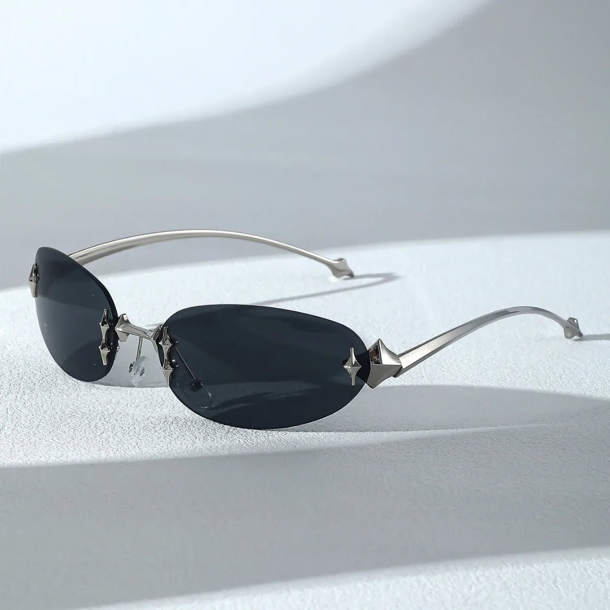 Frameless Alloy Pink Mirror Y2K Sexy Sunglasses