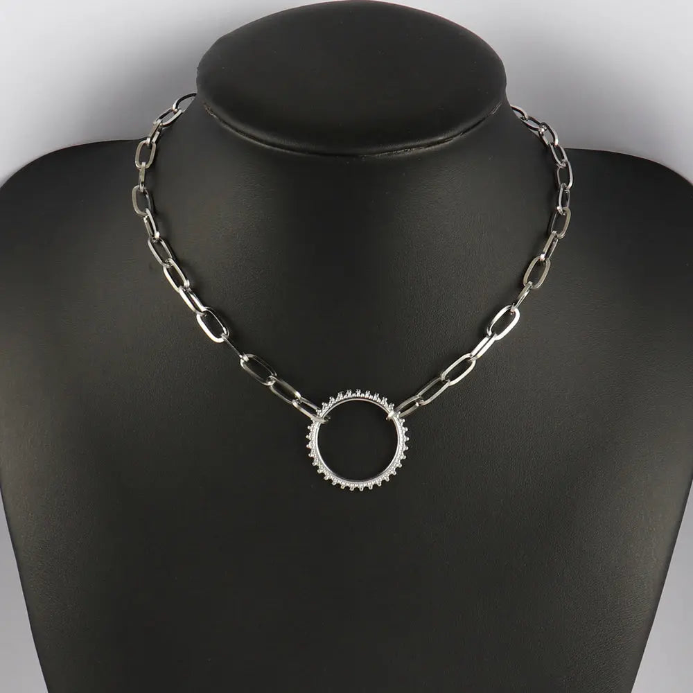 316L Stainless Steel Choker Heart Clavicle Chain Necklaces