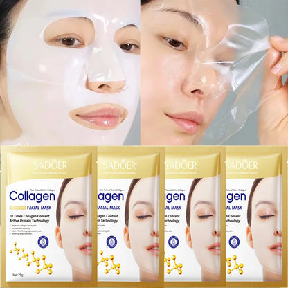 Mascarilla facial antiarrugas de colágeno