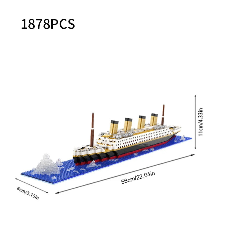 Micro particle building block assembly toy Titanic toy