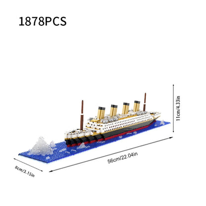 Micro particle building block assembly toy Titanic toy