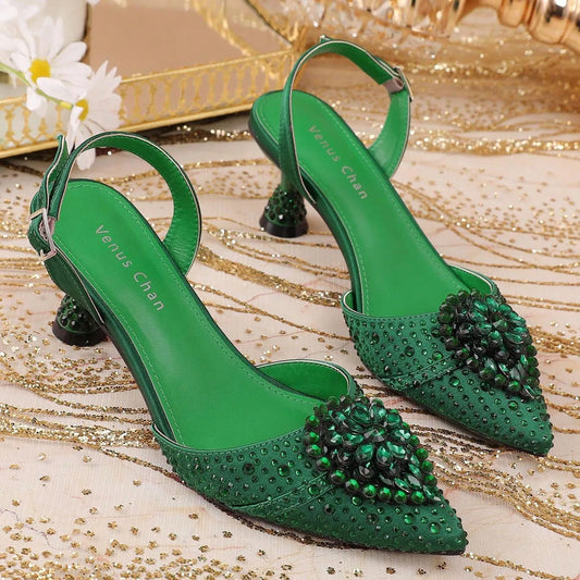 Rhinestone Pointed-Toe Shoes