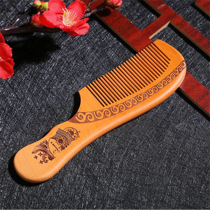 Anti Static Handmade Natural Peach Wood Hair Brush Set