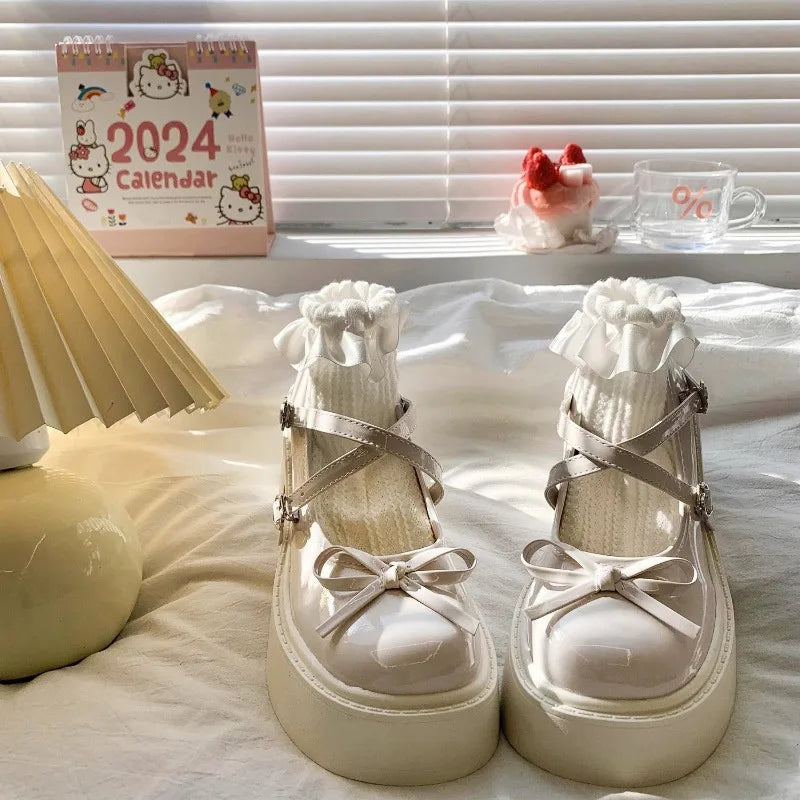 Round Toe Pumps Chunky Heel Mary Shoes