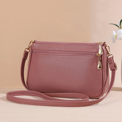 PU Leather Crossbody Large Capacity Embroidery Thread Small Handbags