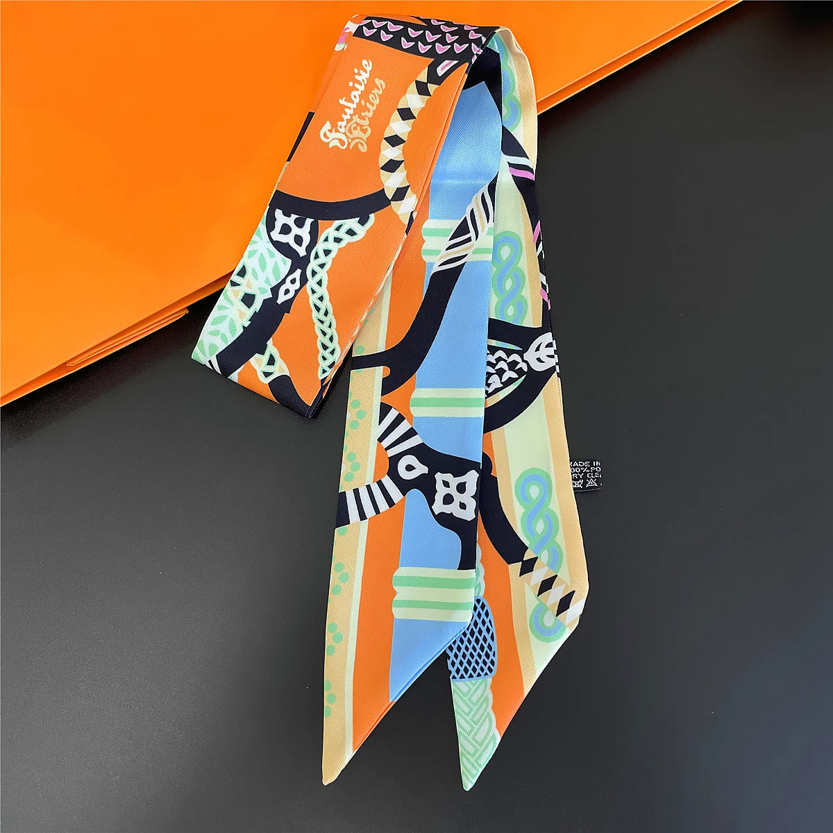 Zebra In Flowers Scarf Luxury Silk Scarf Hair Headband Foulard Skinny Scarves