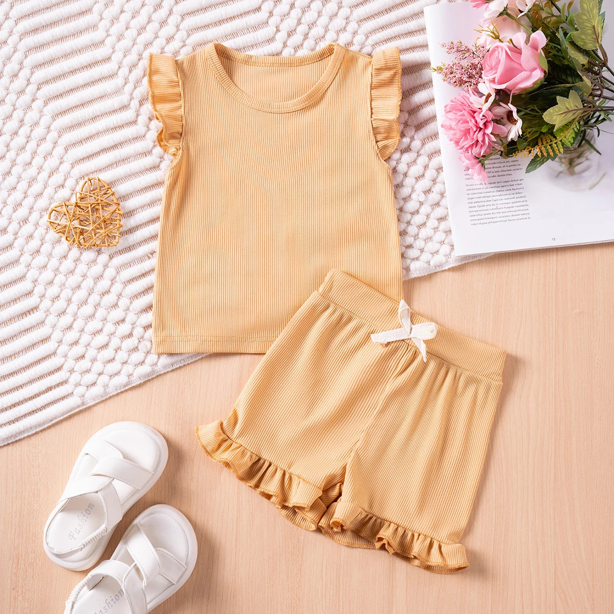Preschool Girls Casual Short Sleeve Set