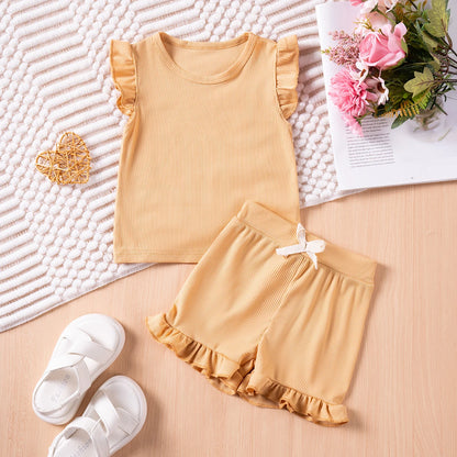 Preschool Girls Casual Short Sleeve Set