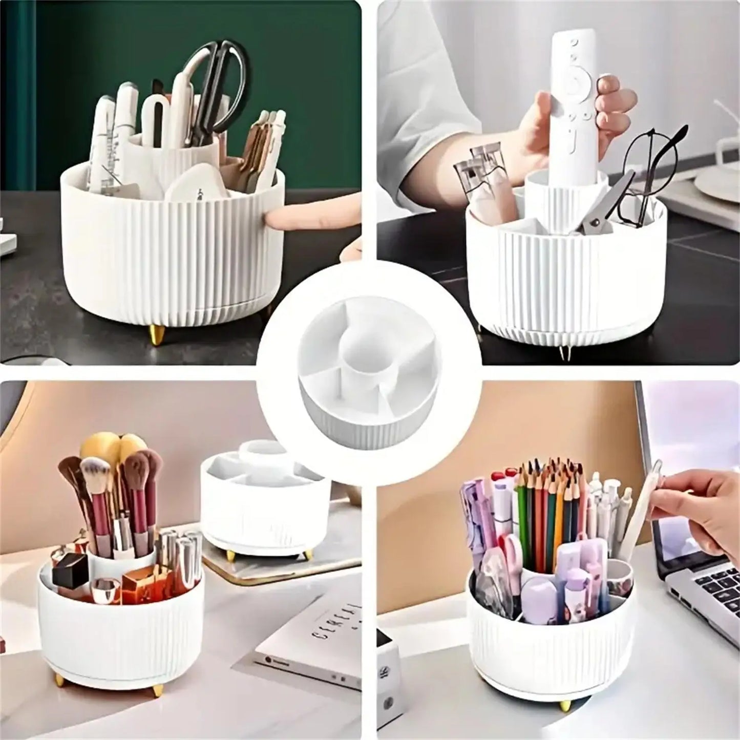 360° Rotating Makeup Organizer Holder for Brushes