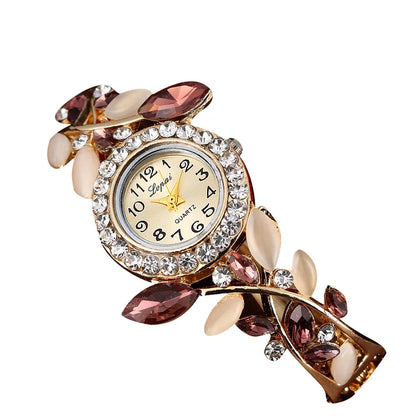 Luxury Colored Diamond Bezel Elegant Bracelet Watches