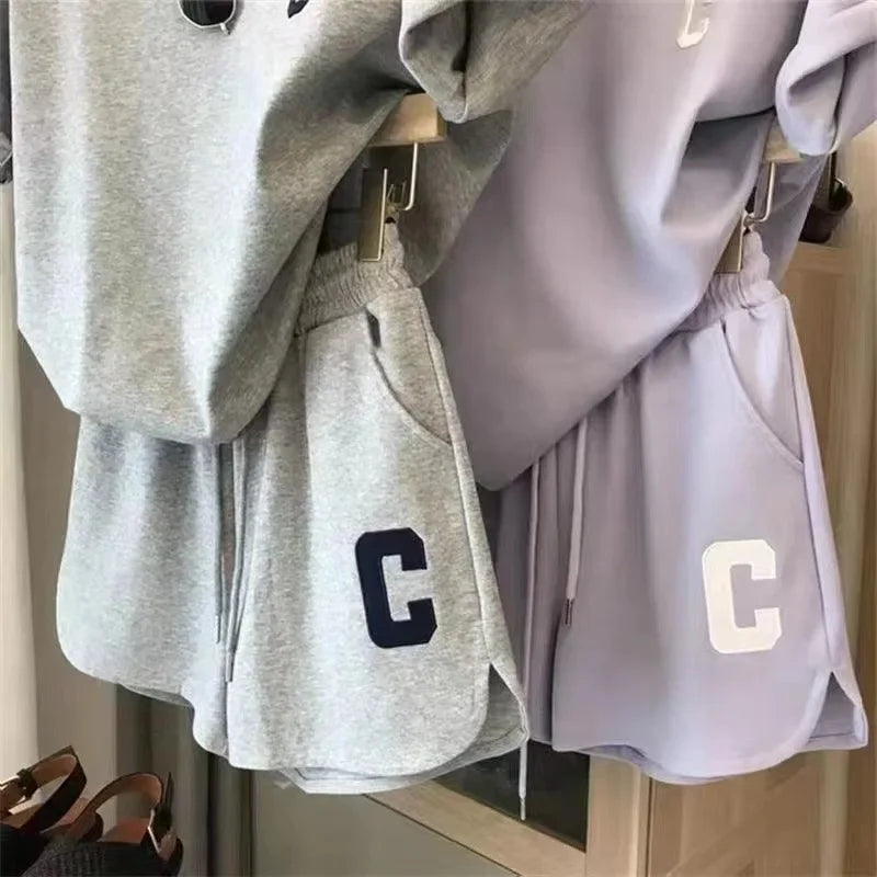 Summer Sleepwear Loose Short Sleeve T-Shirt Casual Shorts Large Size Pajamas Set