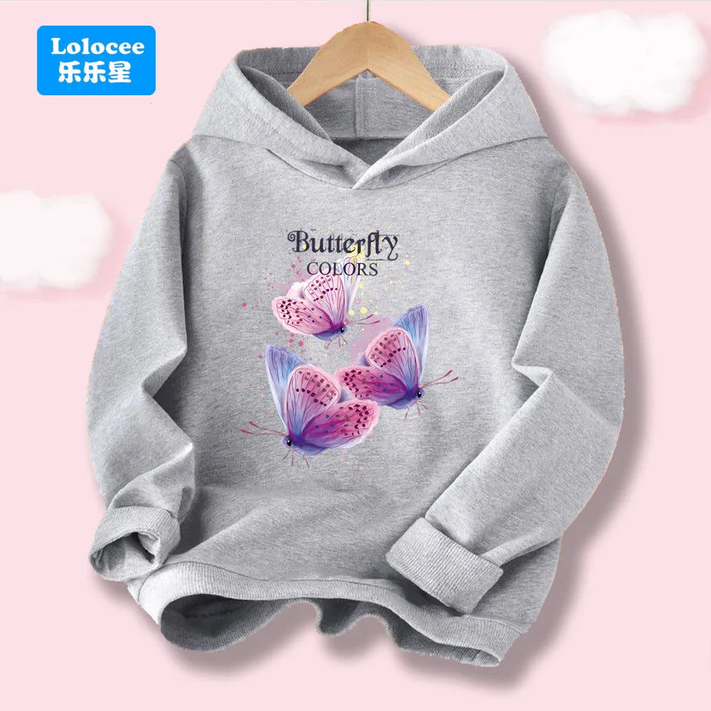 Petal Butterfly Spring Autumn Soft Cotton Hoodies