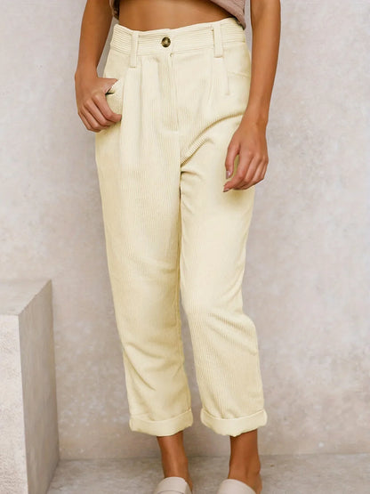 Fall Corduroy Straight Leg Pants