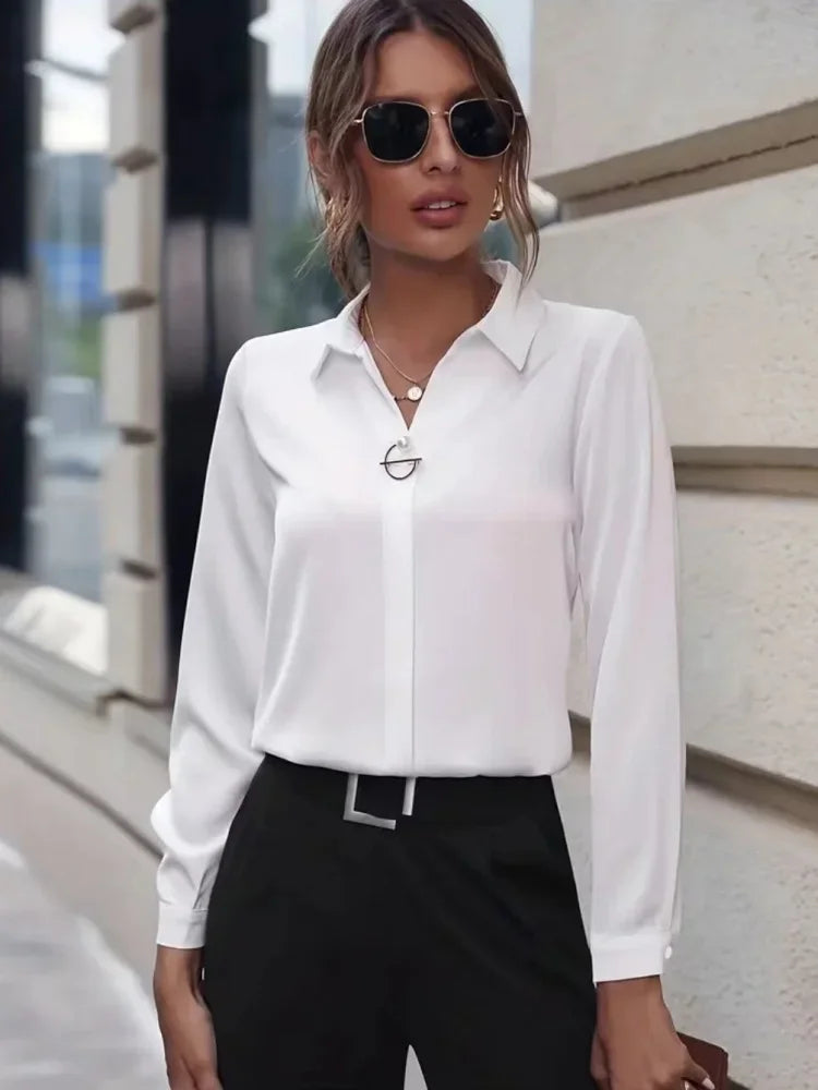 Collar Long Sleeve Blouse
