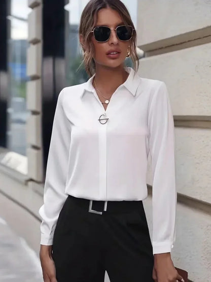 Collar Long Sleeve Blouse