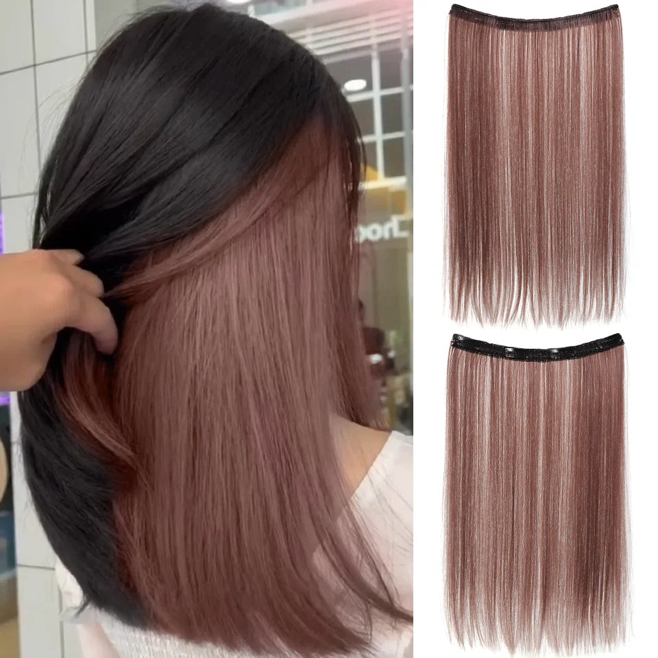 20 Inch Long Synthetic Straight Clip-In Hair Extensions