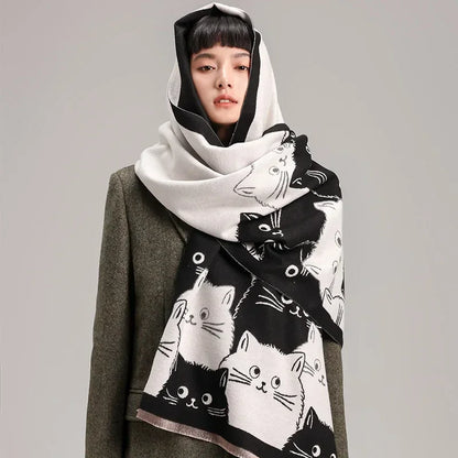 Cute Cat Cashmere Scarf