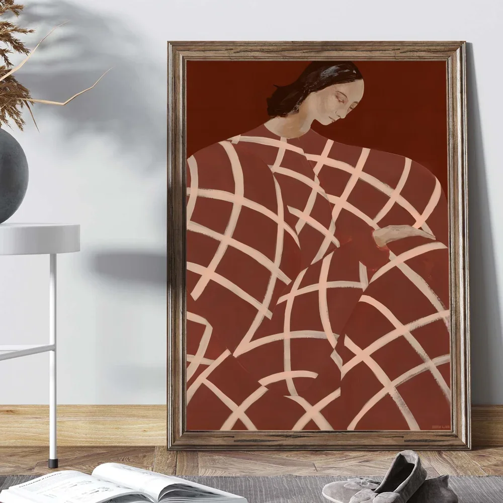 Abstract Line Geometry Curve Girl Posters Modern Classic Vintage Poster