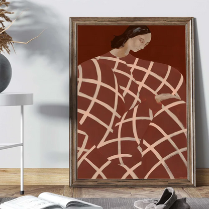 Abstract Line Geometry Curve Girl Posters Modern Classic Vintage Poster