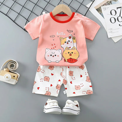 Baby Girl Outfit Set Short Sleeve T-shirt