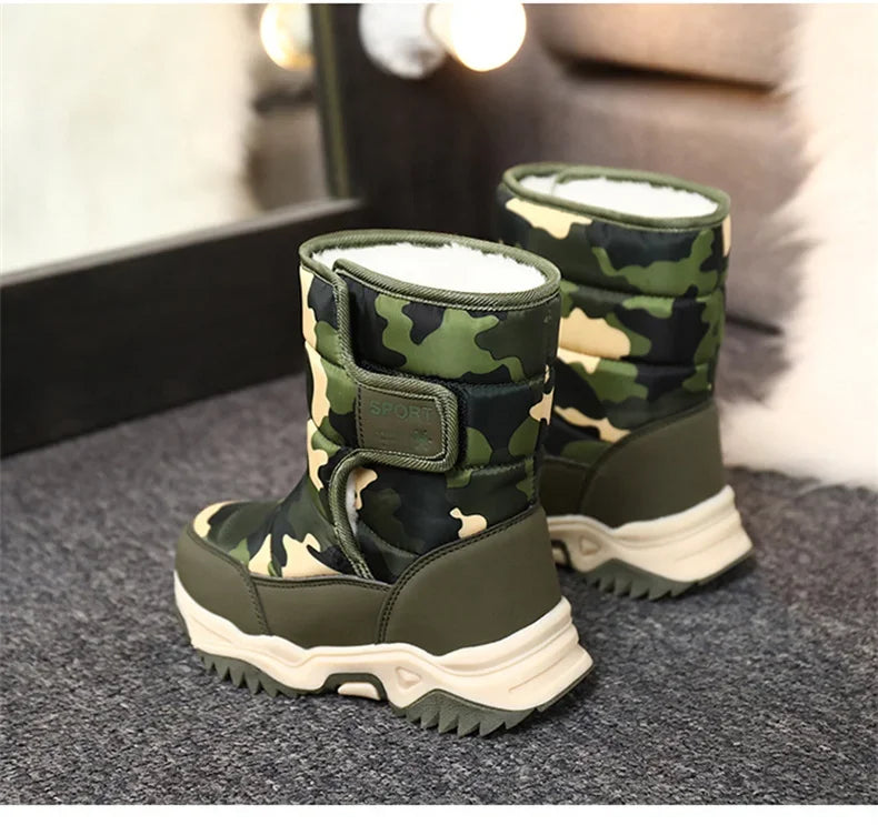 Winter Plush Waterproof Fabric Non-Slip Snow Boots