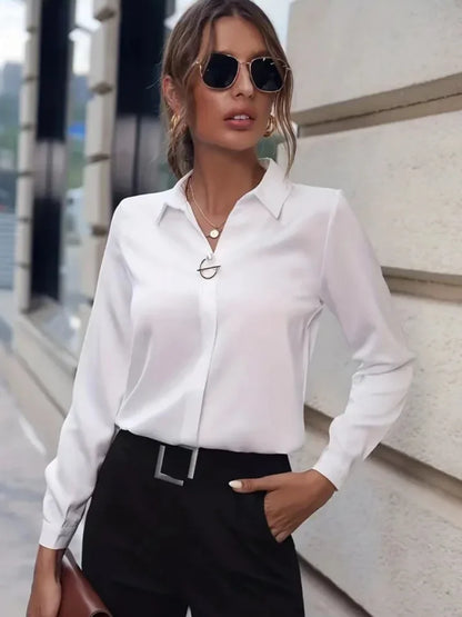 Collar Long Sleeve Blouse