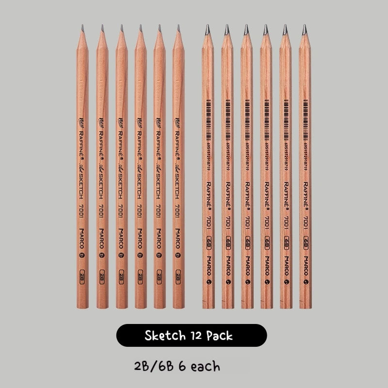 5/6/7/12 PCS Charcoal Graphite Sketch Pencils Set