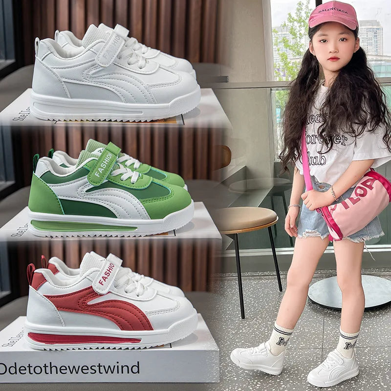 Leather Upper Soft Sole Tennis Shoes