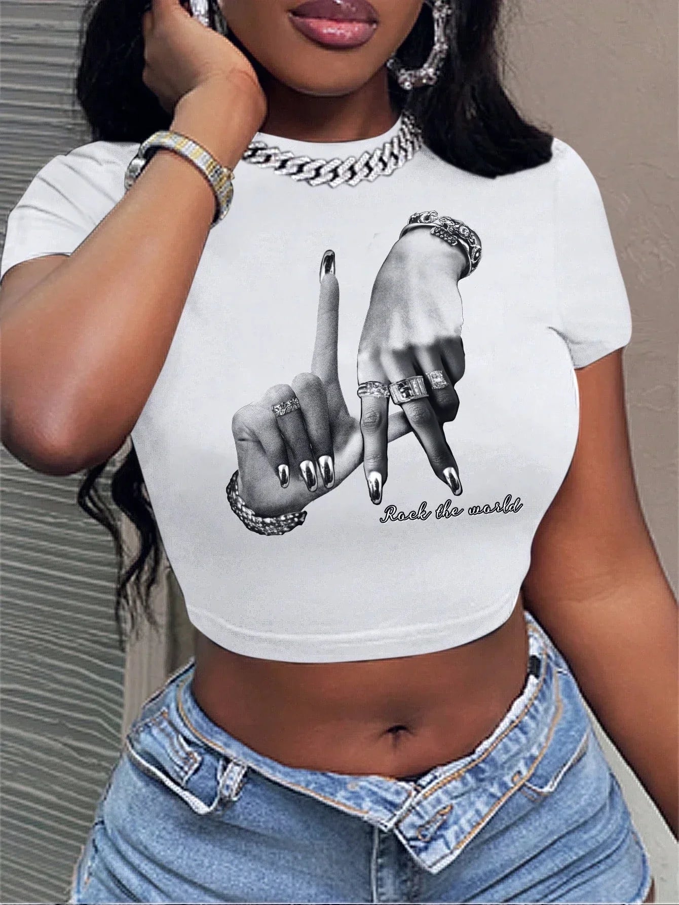 Casual Hip Hop Print Short Sleeve T-shirt