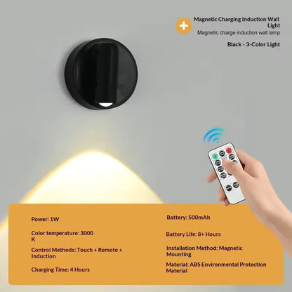 Magnetic Base USB Rechargeable LED Cordless Wall Light