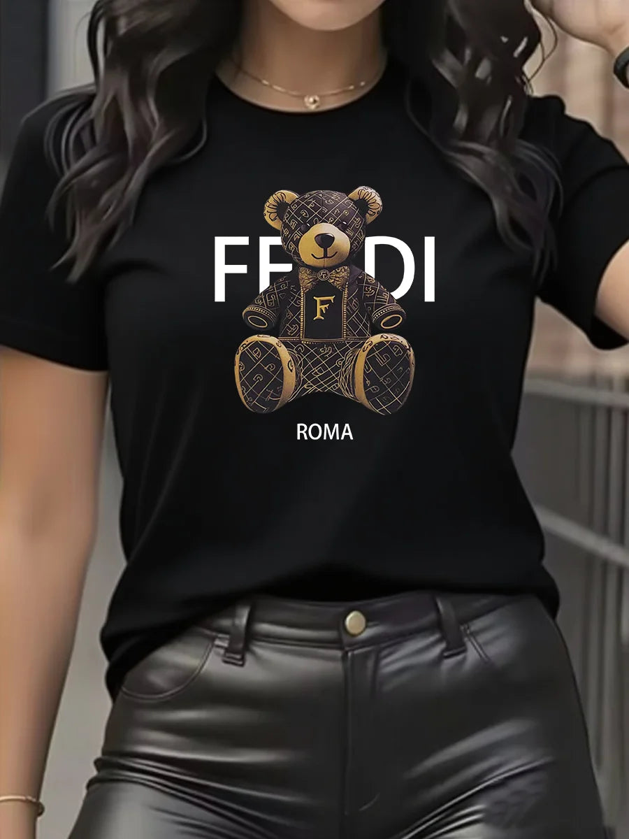 Graphic Short Sleeve  Teddy Bear Shirt