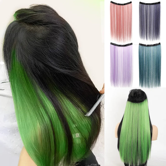 20 Inch Long Synthetic Straight Clip-In Hair Extensions