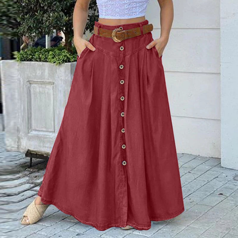 Cargo Elegant High Waist Saias Skirt
