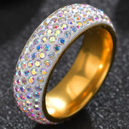 Blue Black Red Clear Crystal Ring