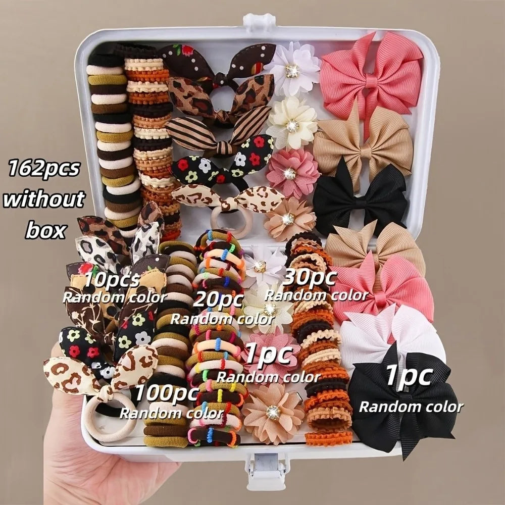 Bow High Elastic Hair Accessories Set No Hurt Hair Colorful Girls Hair Bands