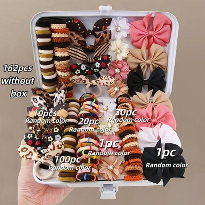 Bow High Elastic Hair Accessories Set No Hurt Hair Colorful Girls Hair Bands