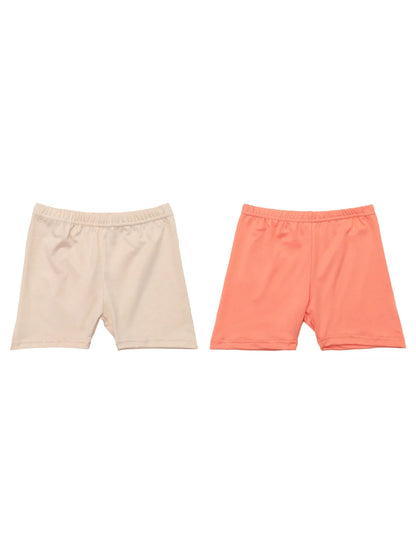 2Pcs Summer Solid Color Kids Leggings Girls