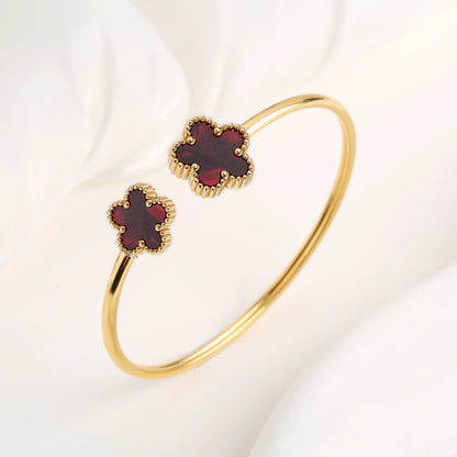 Shell Five-Leaf Flower Stainless Steel Bracelet
