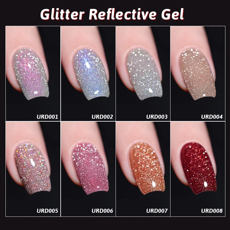 15ml Sliver Reflective Nail Gel Polish Shining Glitter