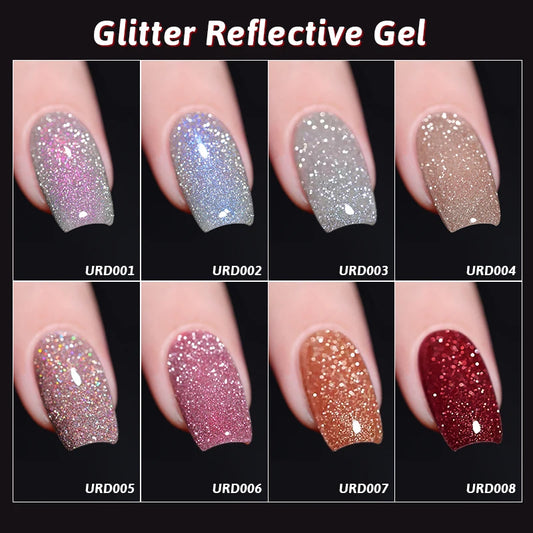 15ml Sliver Reflective Nail Gel Polish Shining Glitter