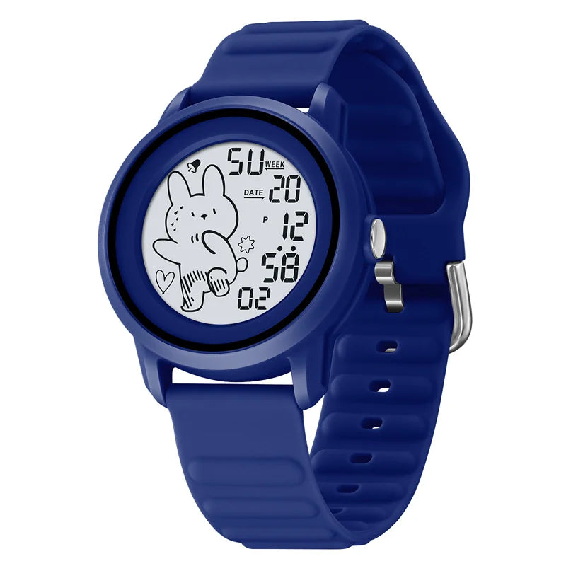 Unisex Digital Carton Rabbit LED Waterproof Watches