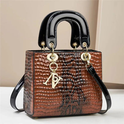 DANA PU Leather Crocodile Shoulder Bag